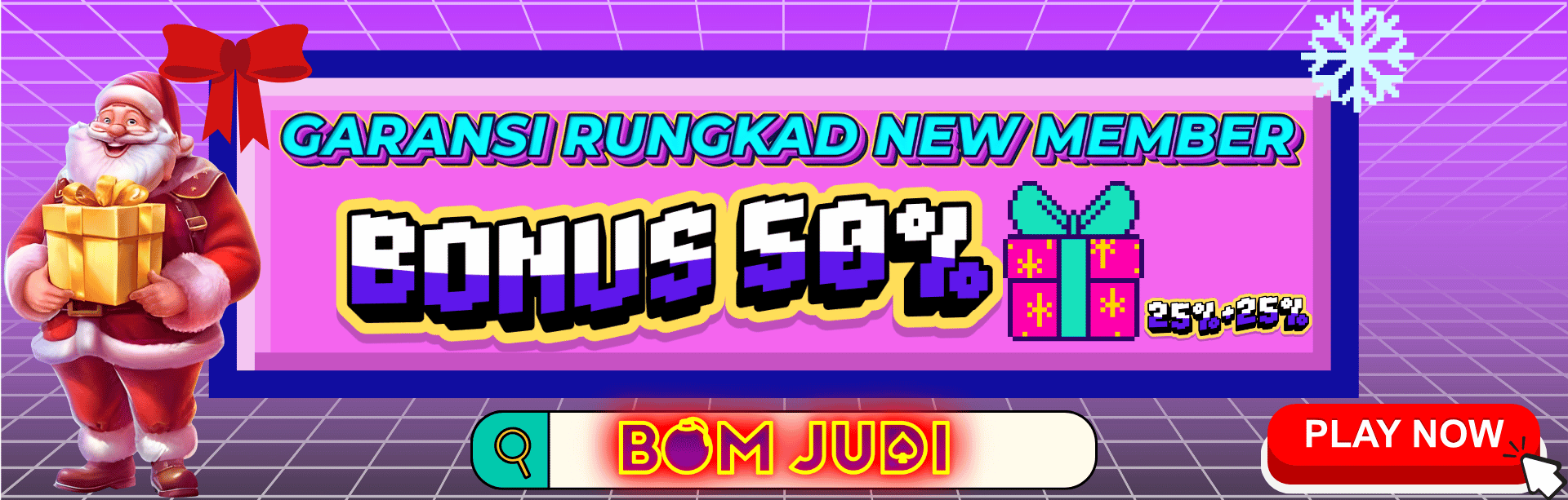 BONUS NEW MEMBER & GARANSI KEKALAHAN SPESIAL NATAL & TAHUN BARU BOMJUDI